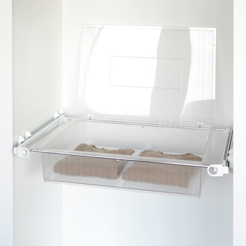 Schublade Roomy - weiss - Aluminium glänzend - Polycarbonat transparent 2